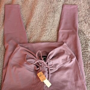 NWT PINK Victoria's Secret High Waisted Full Length Ruched V Legging